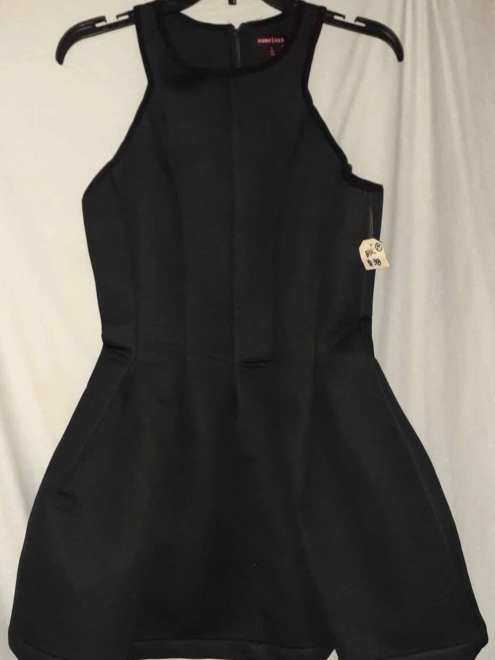 Topshop Black Sleeveless A-Line Mini Dress
